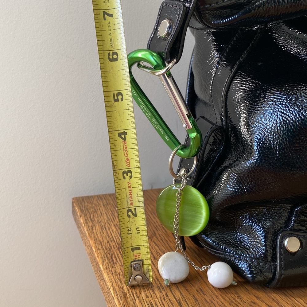 Bag Charm ceramic beads and green plastic - Picture 4 of 4